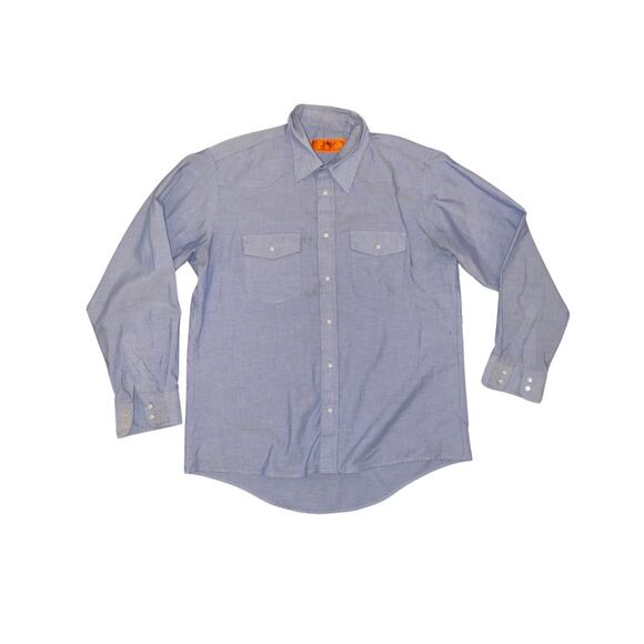 Red Kap Long Sleeve Shirt Blue Size Large 2 pocket uniform utility Workwear - Picture 1 of 3